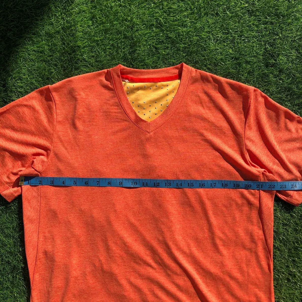 Adidas Orange V-Neck T-Shirt