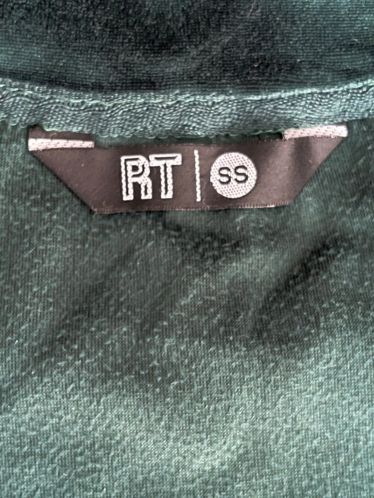 Ackermans Green Velour Track Jacket with Cream Stripes