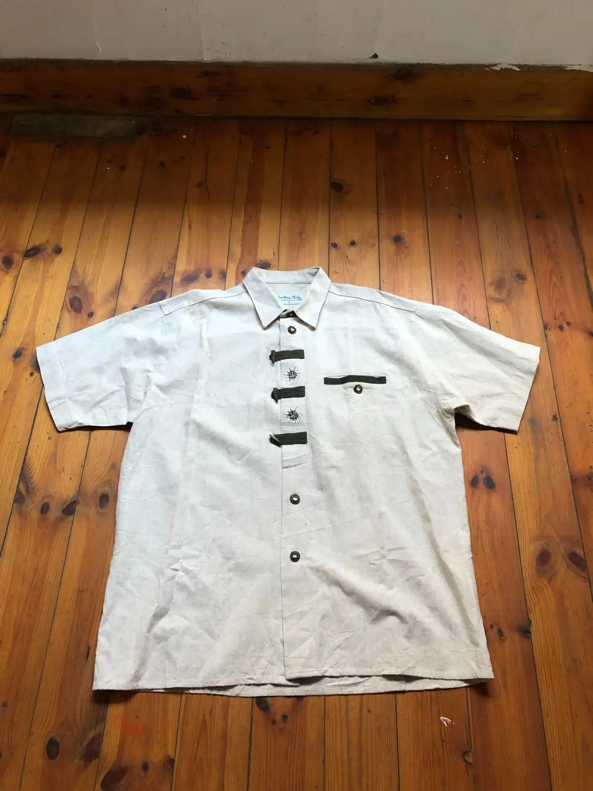 Landhaus Mode Alpine Linen Shirt Beige XL