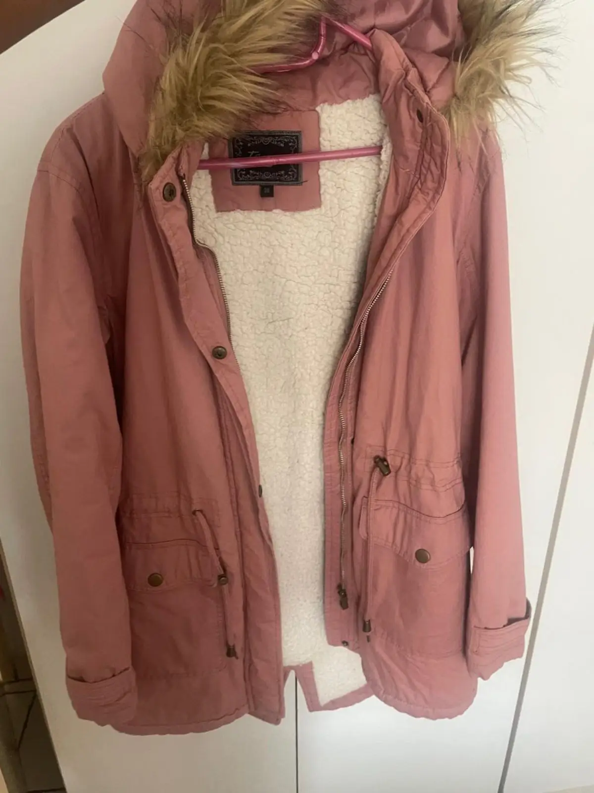 Ackermans Pink Sherpa Lined Parka Jacket