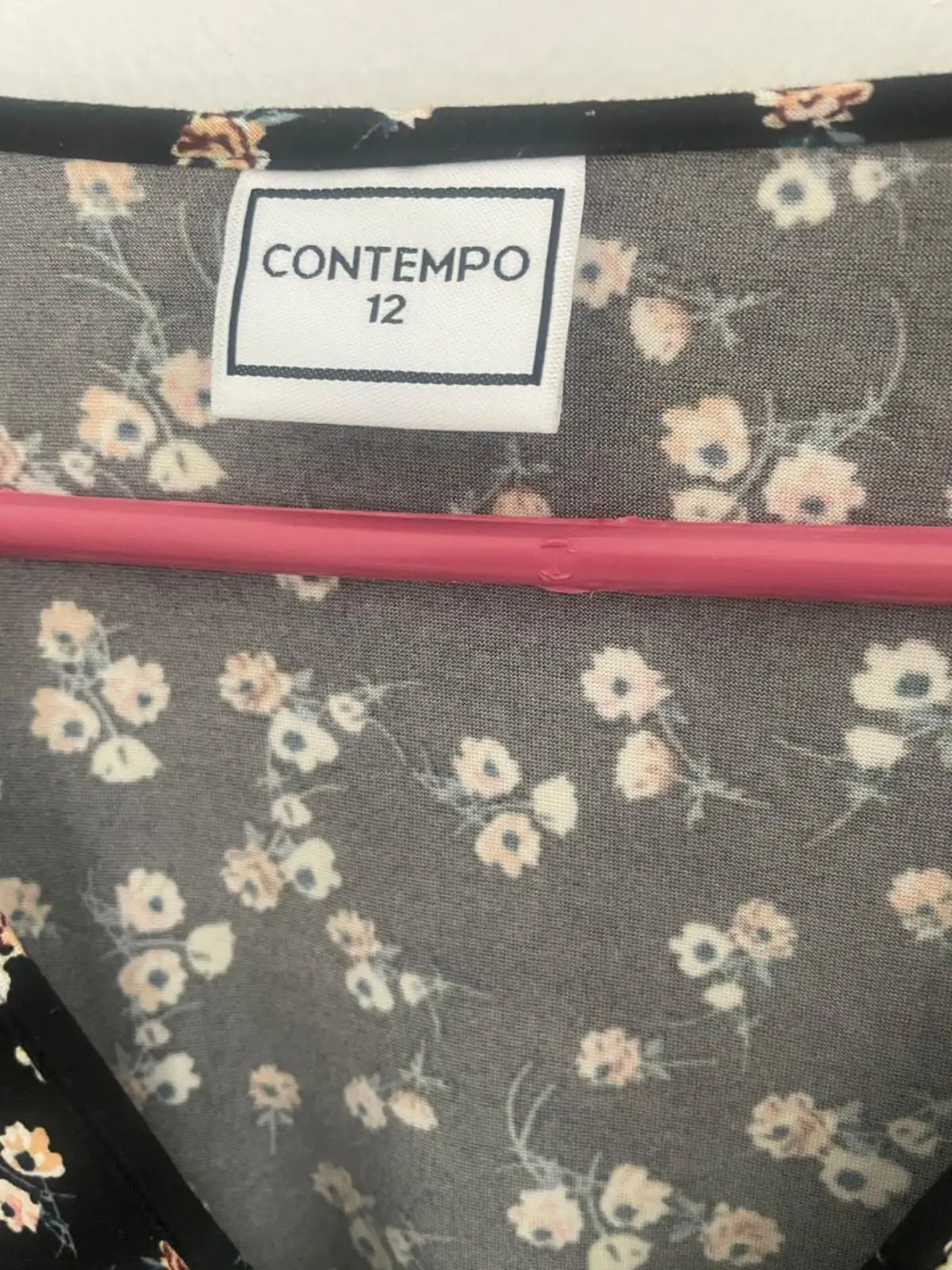 Contempo Black Floral Long-Sleeve Dress