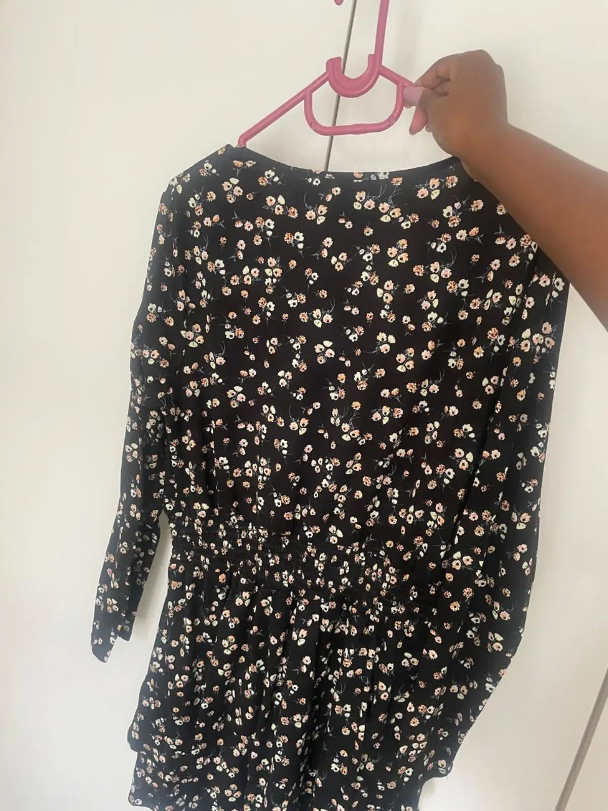 Contempo Black Floral Long-Sleeve Dress