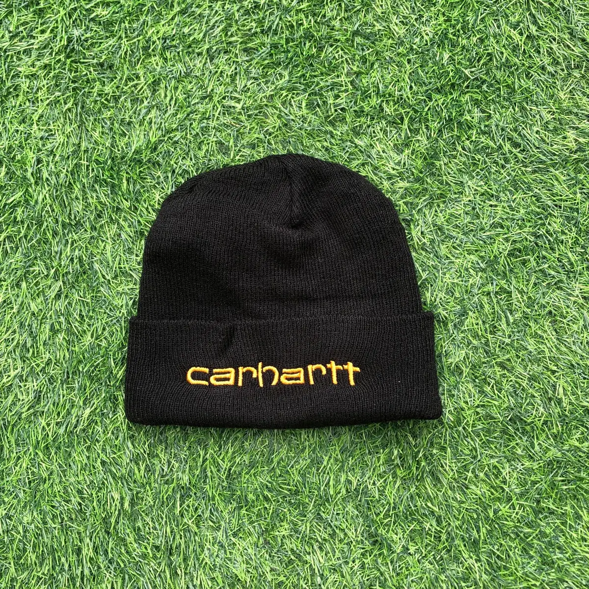 Carhartt Black Beanie with Yellow Logo