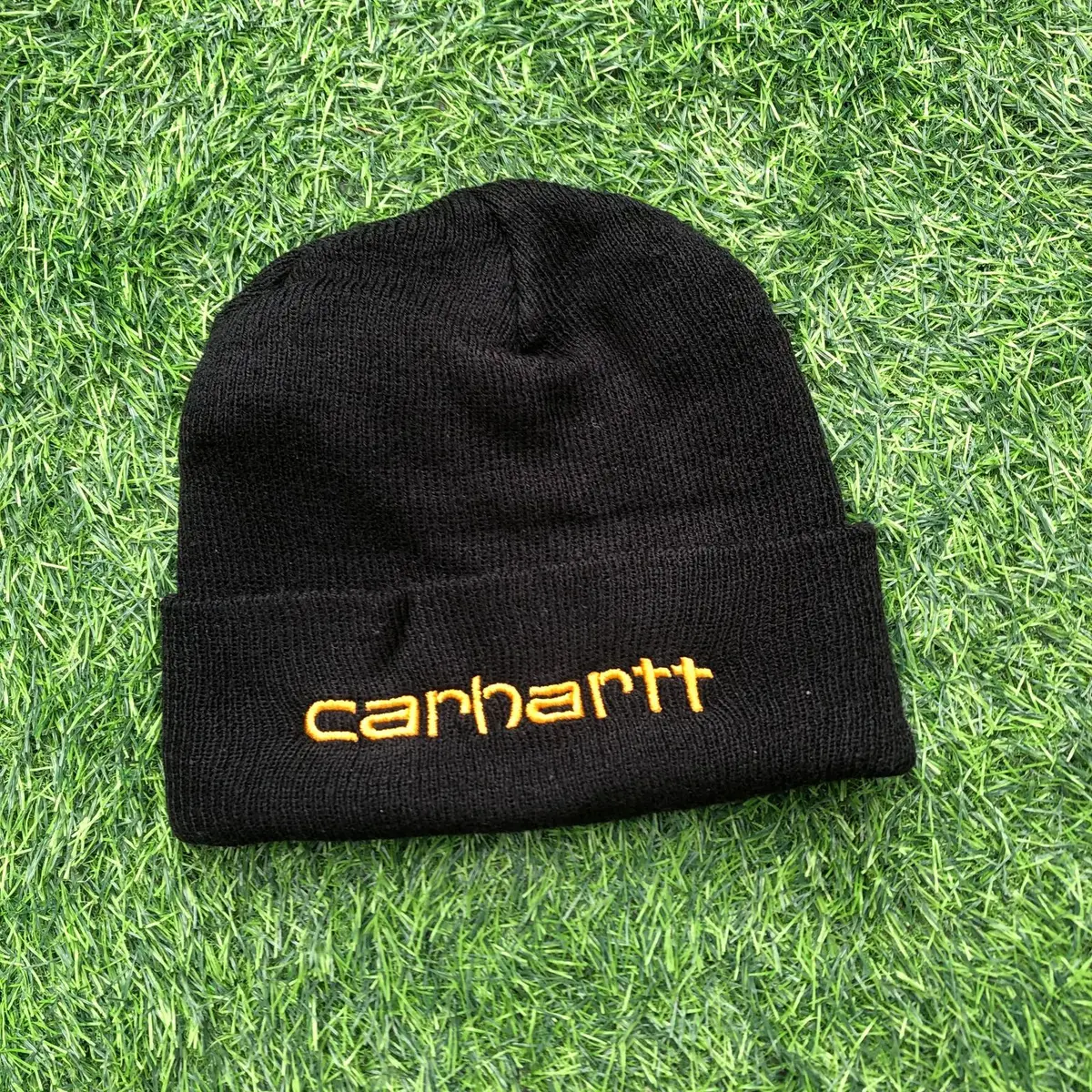 Carhartt Black Beanie with Yellow Logo