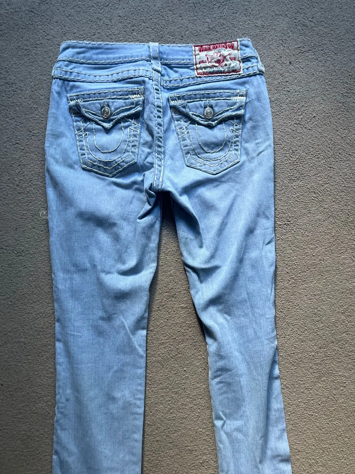 True Religion Light Wash Distressed Jeans Size 29