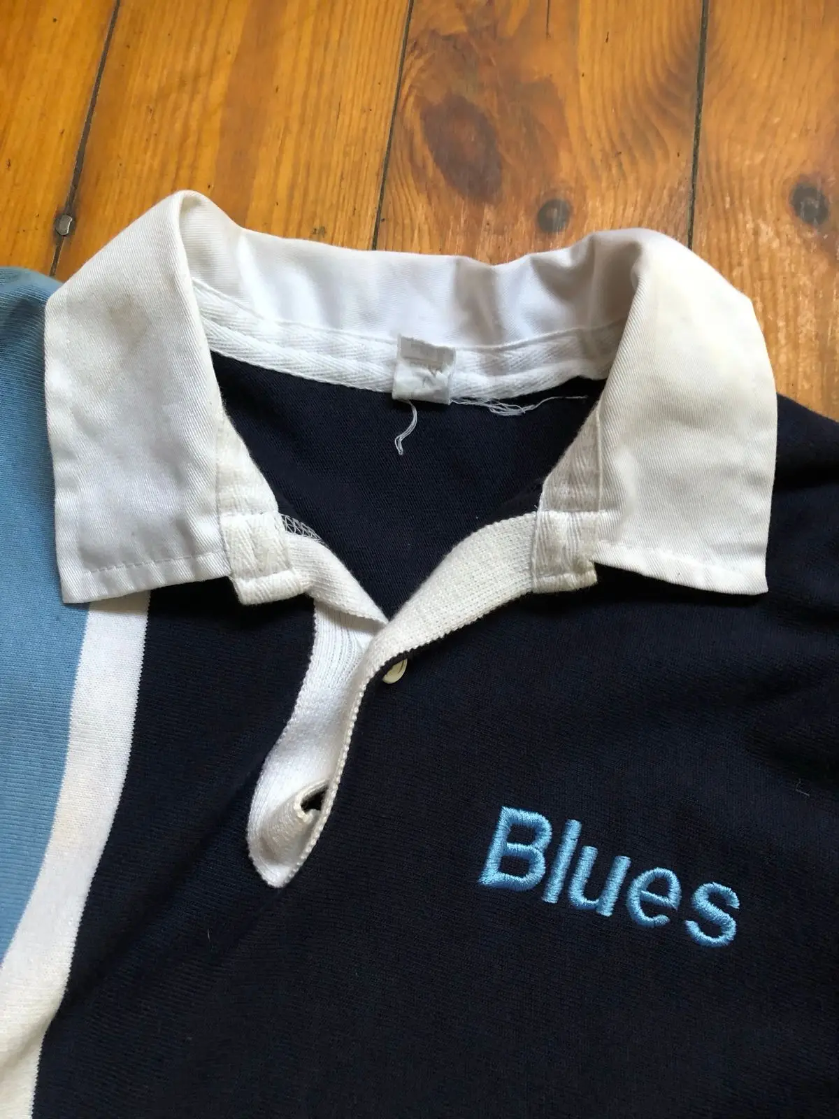 Vintage Blues Long Sleeve Rugby Shirt