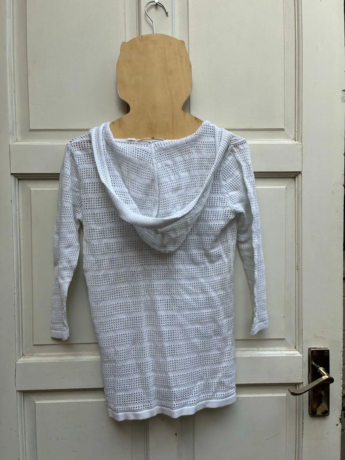 Country Road White Knitted Lace-Up Hoodie Size 10