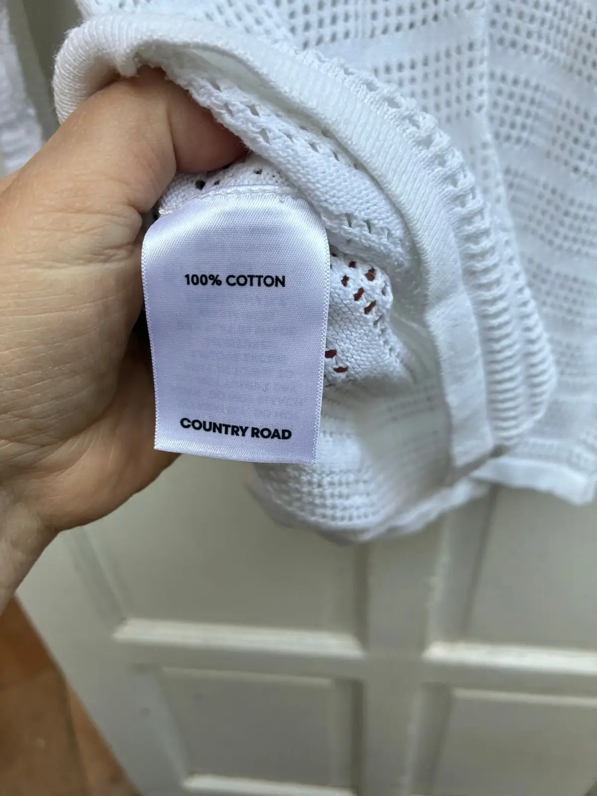 Country Road White Knitted Lace-Up Hoodie Size 10
