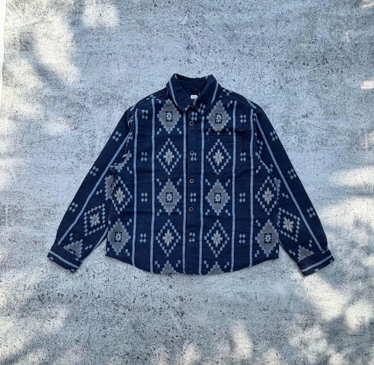 BDG Patterned Long Sleeve Button-Up Shirt