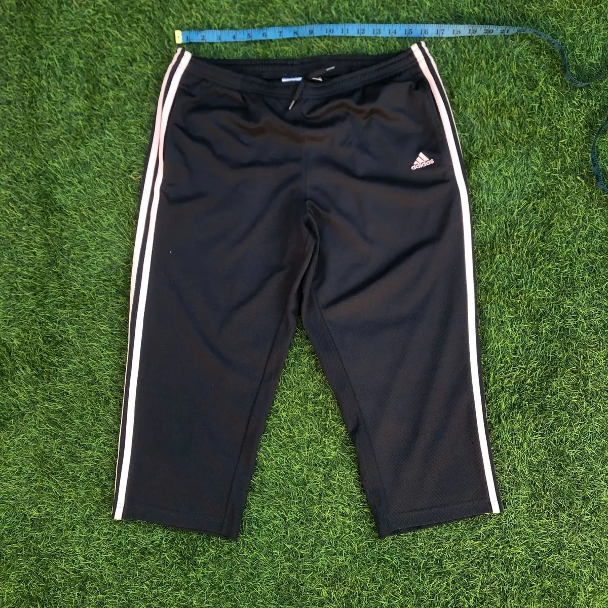 Adidas Black Three Stripe Crop Pants