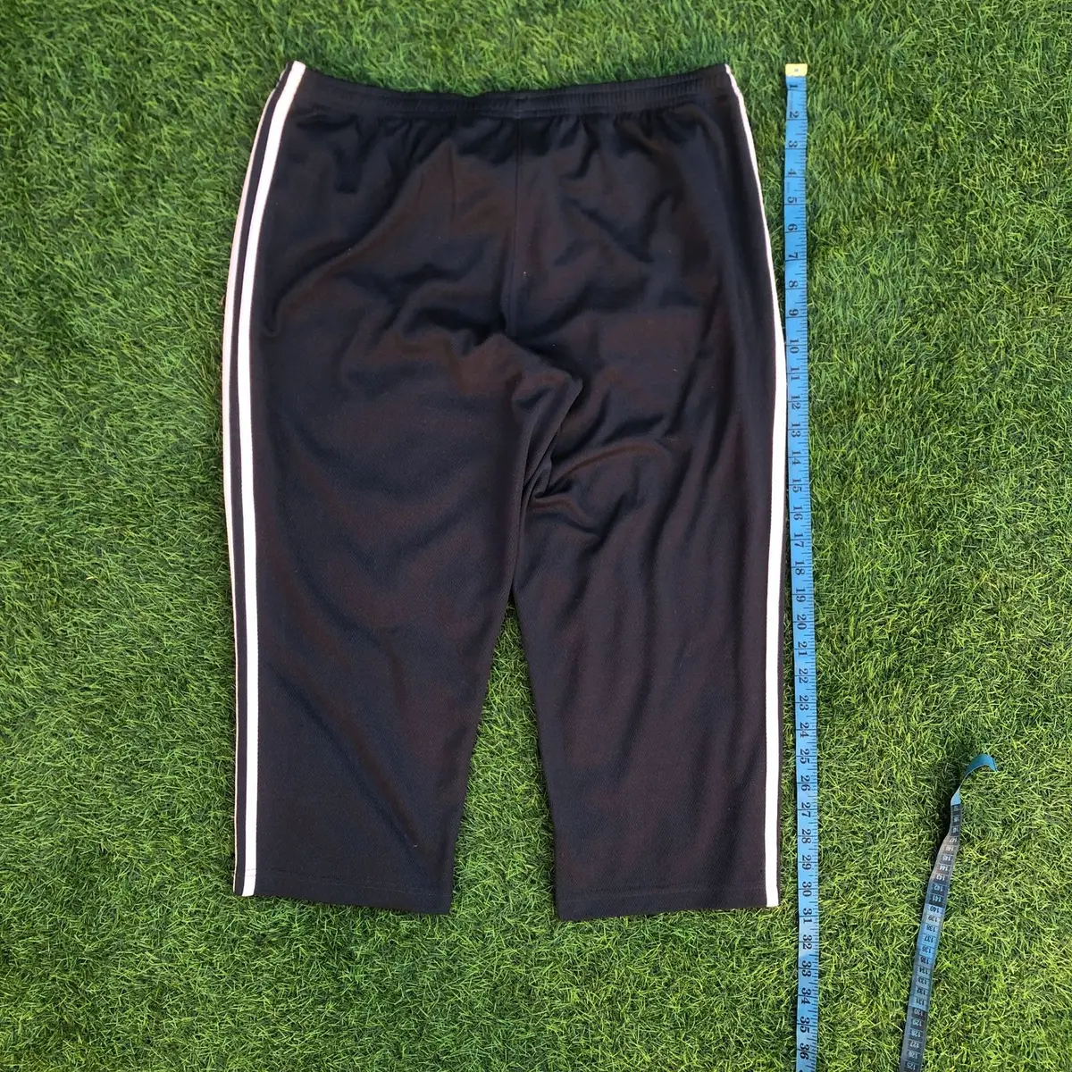 Adidas Black Three Stripe Crop Pants