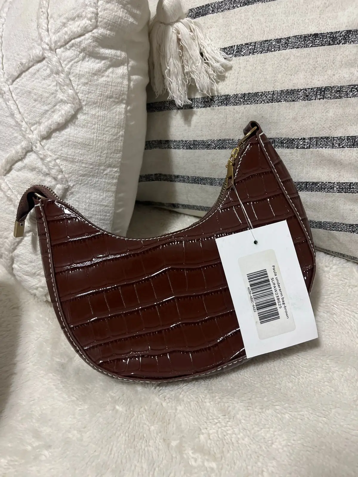 Supre Paula Underarm Bag Brown Croc