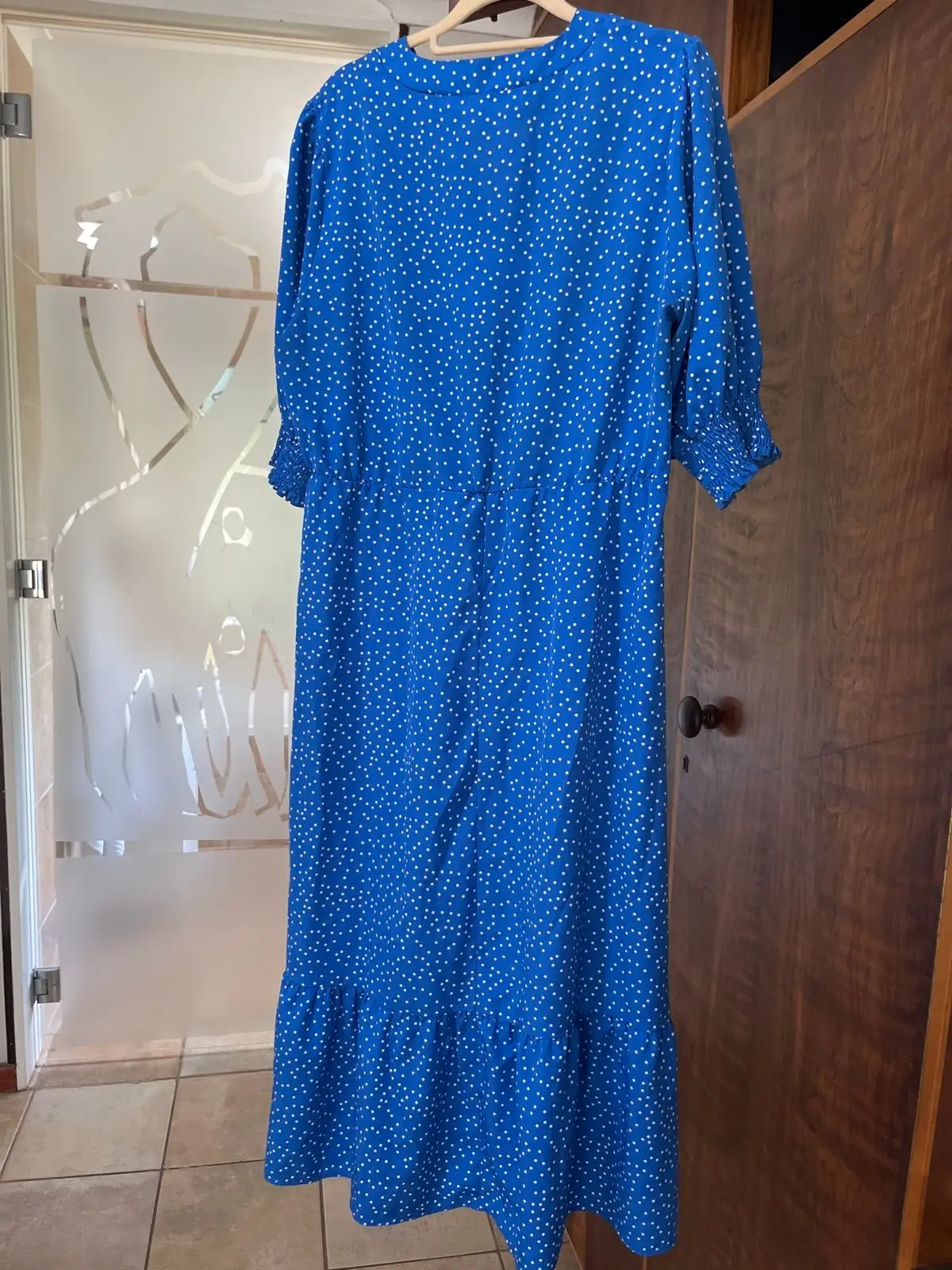 Shein Blue Polka Dot Midi Dress