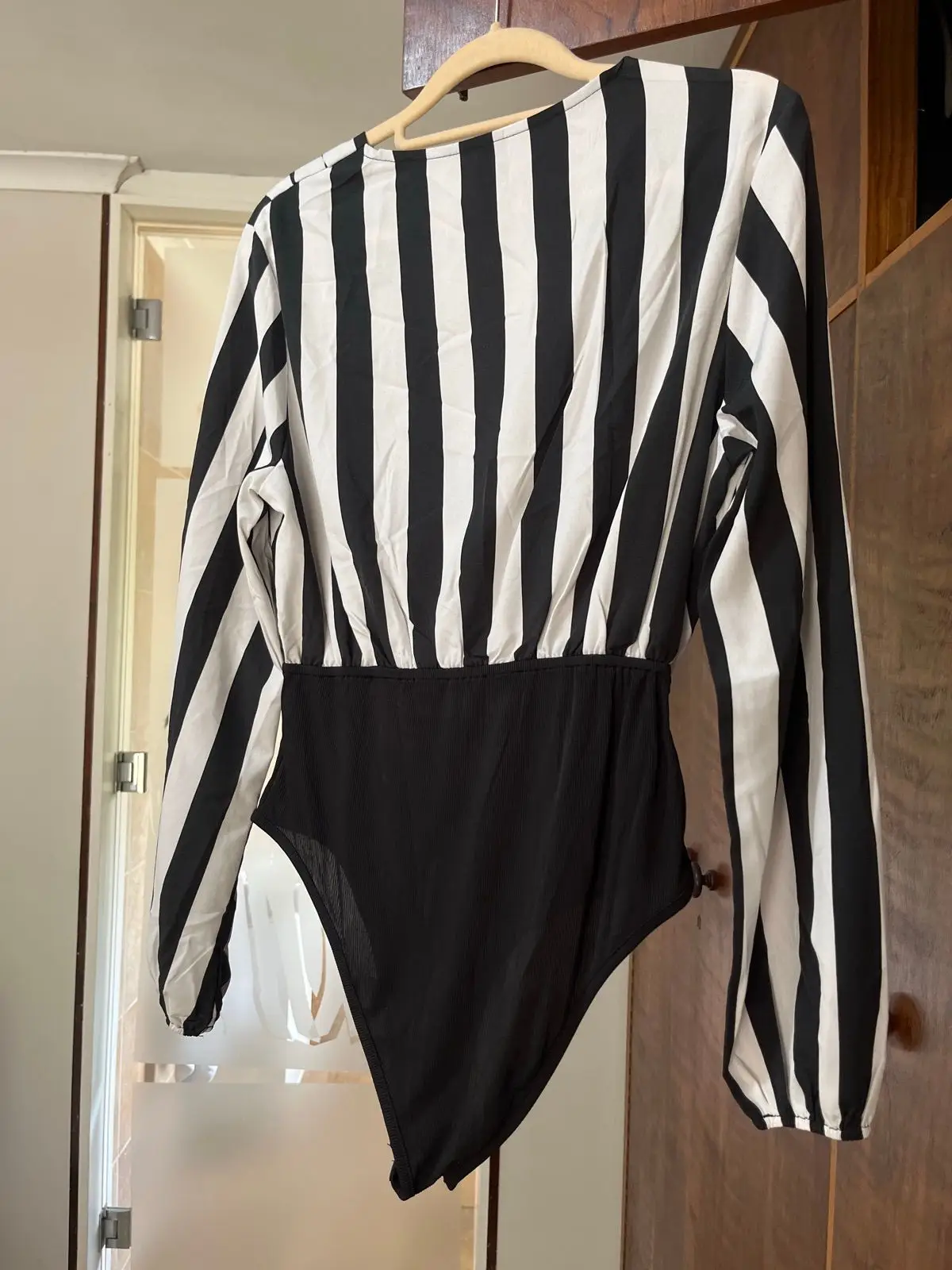 Shein Black and White Striped Bodysuit