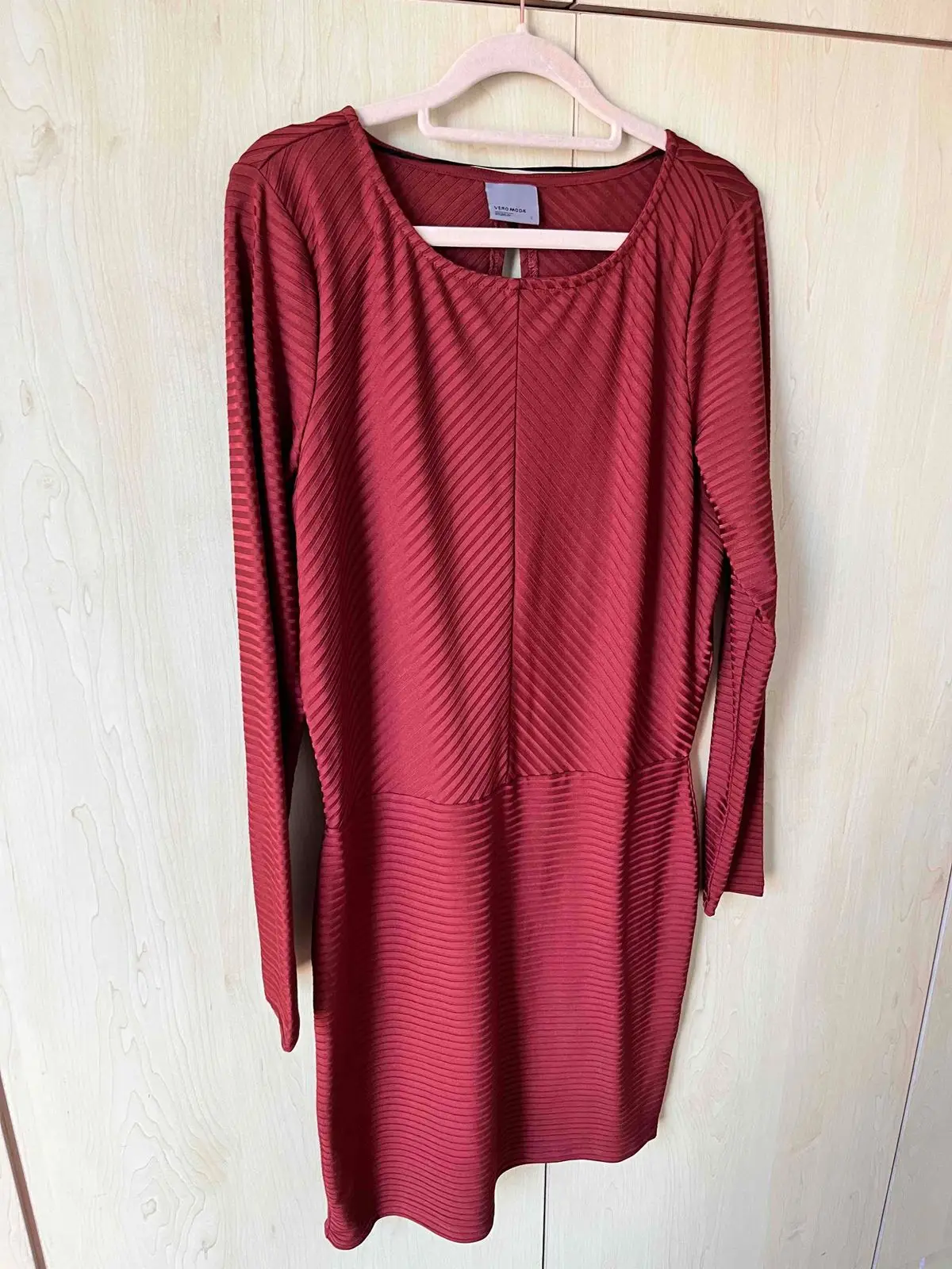 Vero Moda Maroon Long Sleeve Dress
