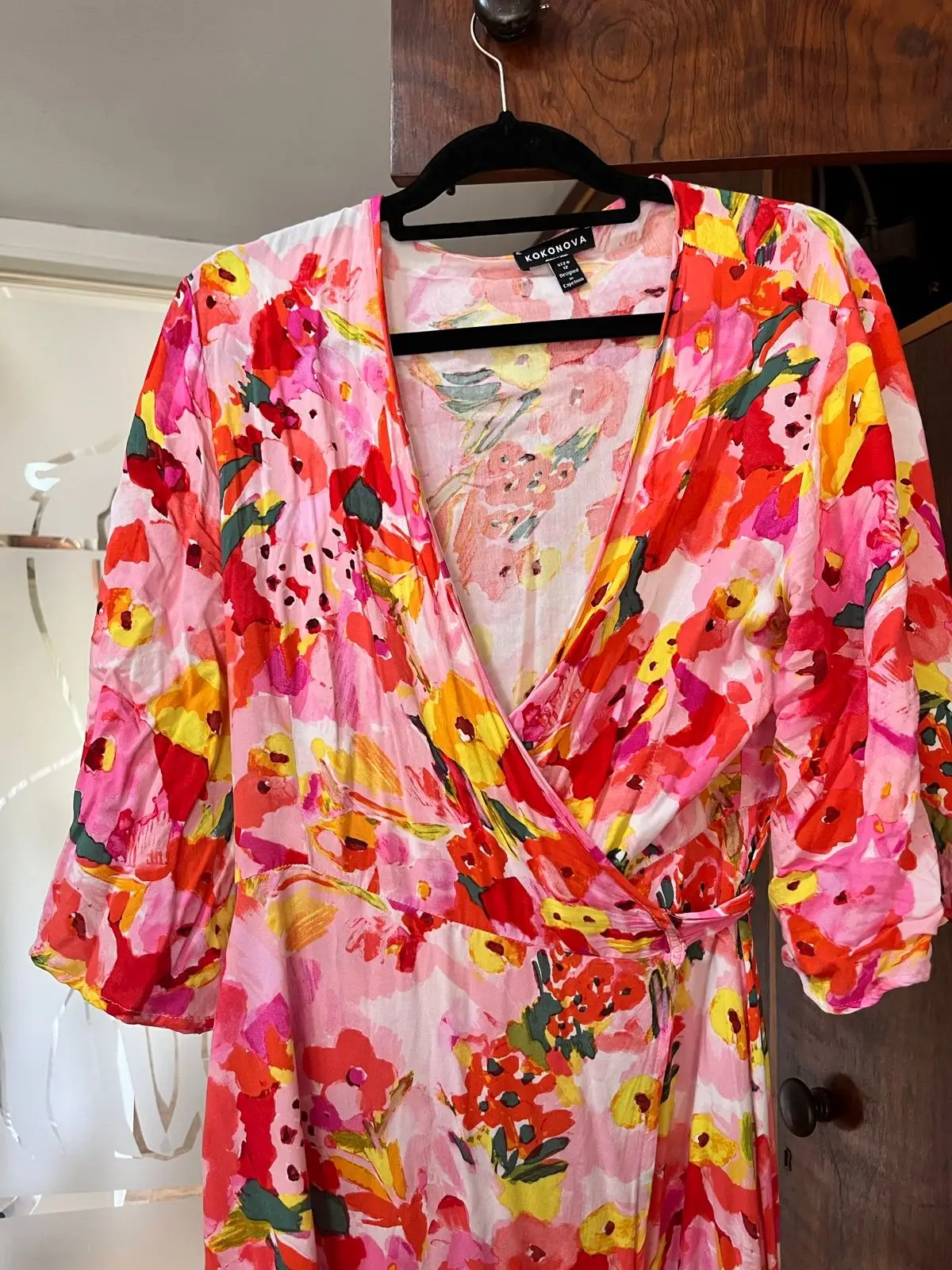 Kokonova Floral Wrap Dress