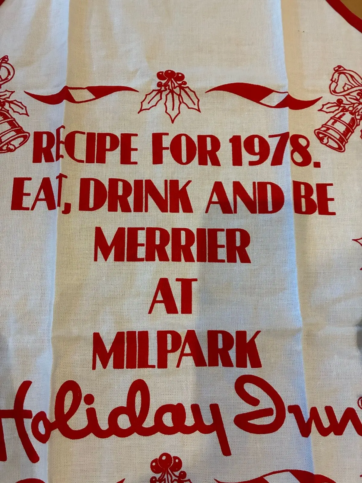 Vintage 1978 Milpark Holiday Inn Promotional Apron
