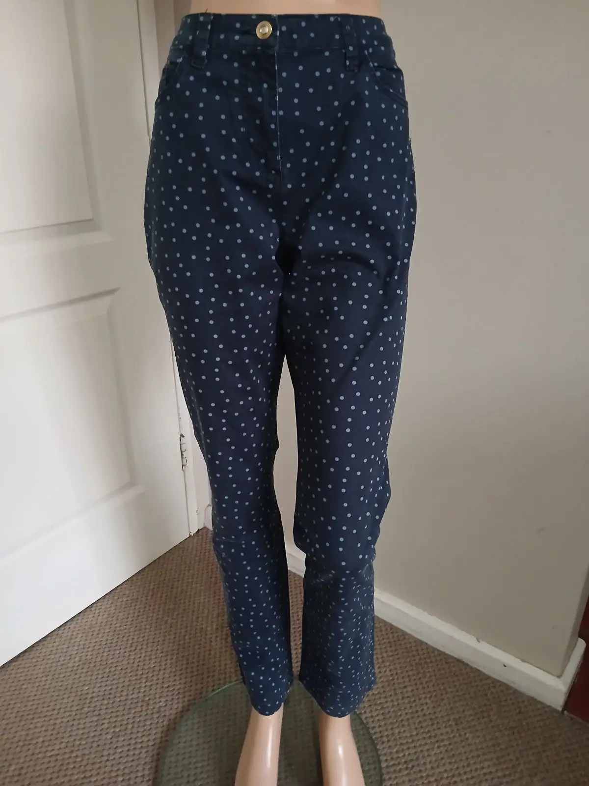 Woolworths Navy Polka Dot Trousers Size 36