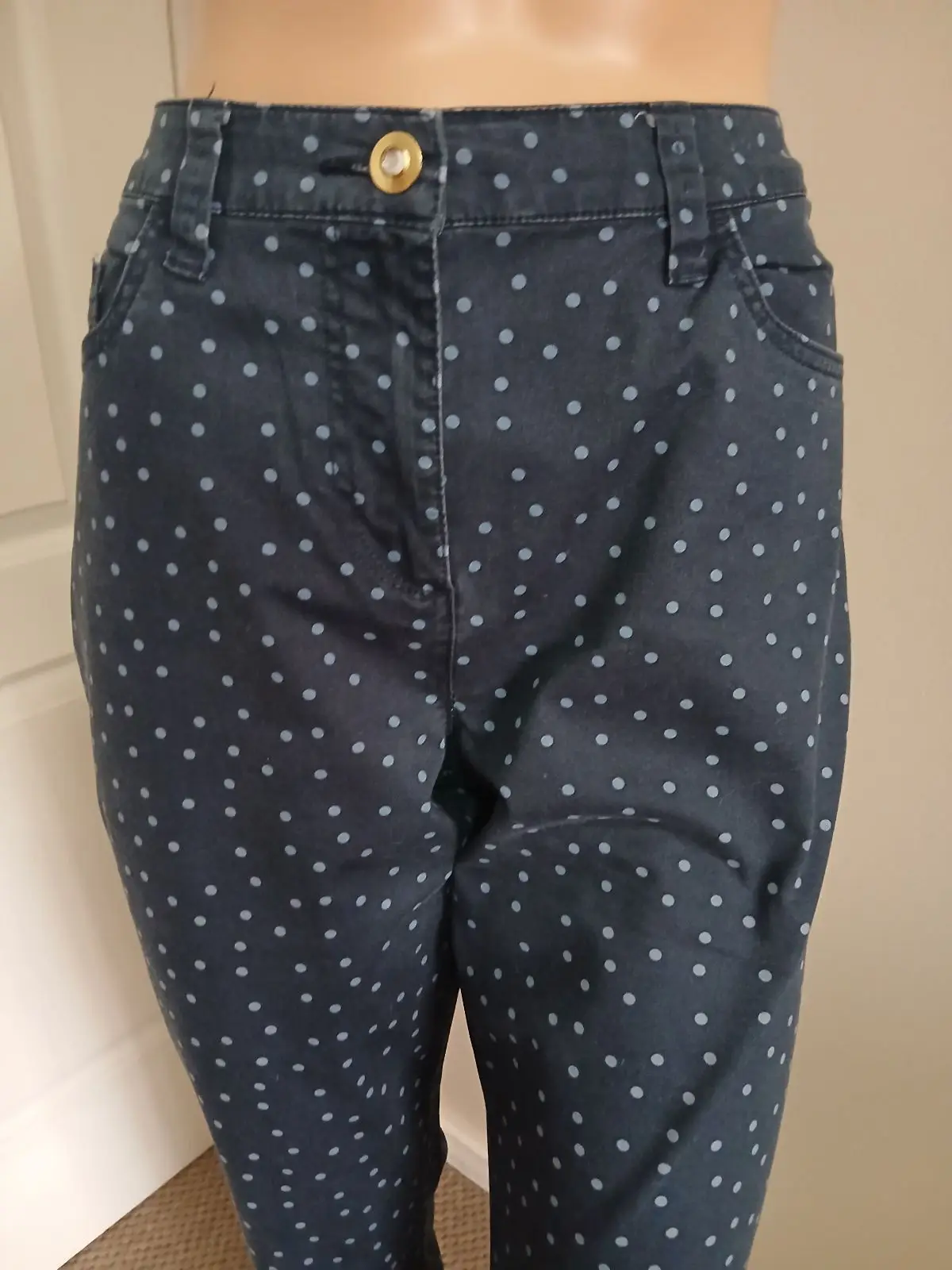Woolworths Navy Polka Dot Trousers Size 36