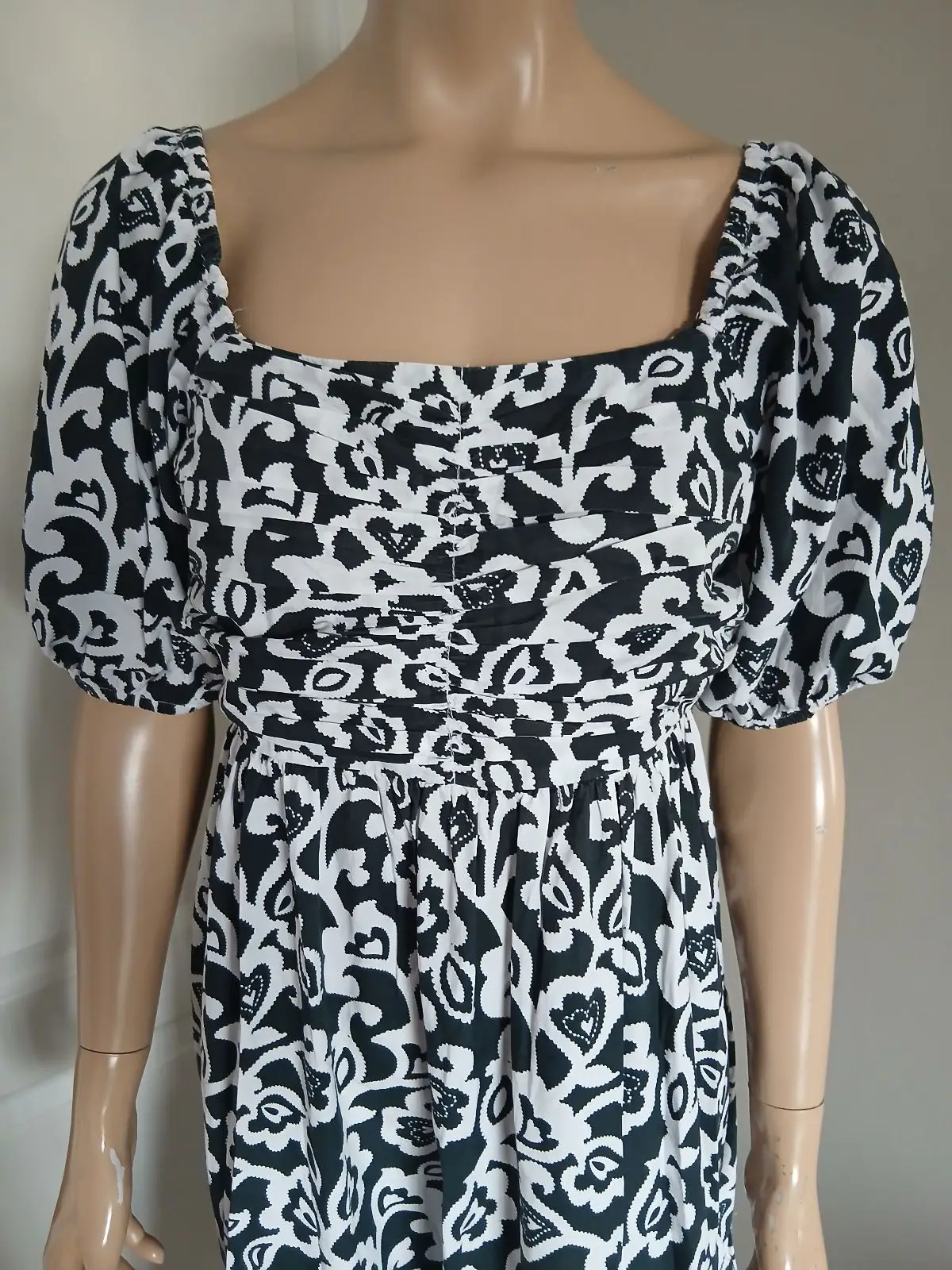 Woolworths Black and White Patterned Midi Dress