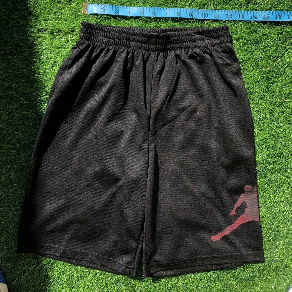 Air Jordan Black Athletic Shorts with Red Jumpman Logo
