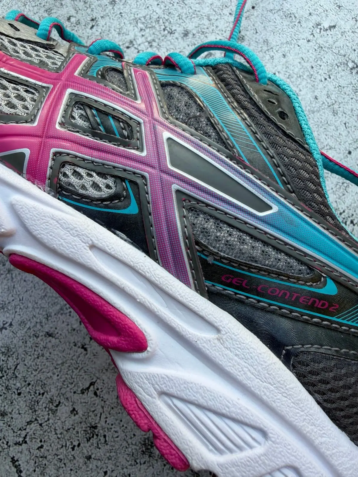 Asics Gel-Contend 2 Running Sneakers Grey Teal Pink