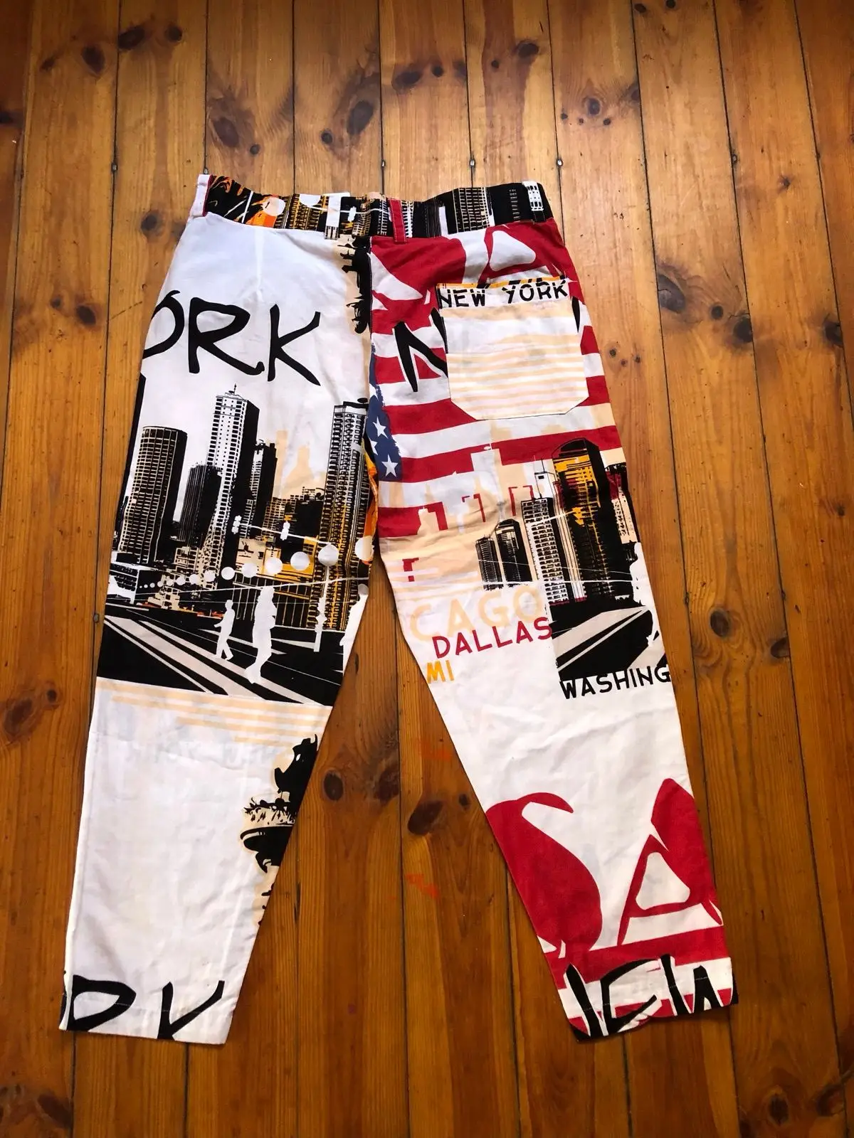 USA Flag & Statue of Liberty Print Casual Pants