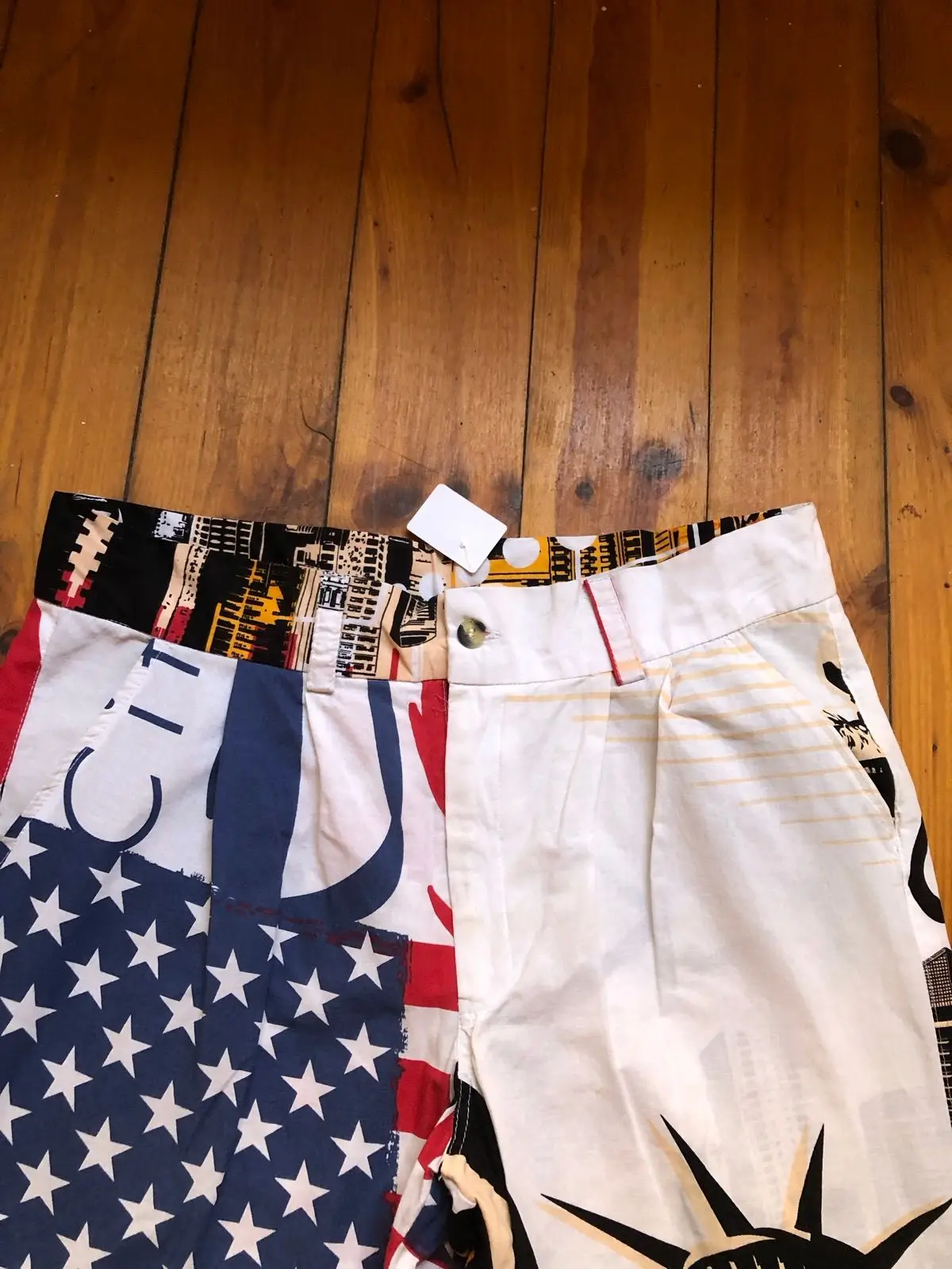 USA Flag & Statue of Liberty Print Casual Pants