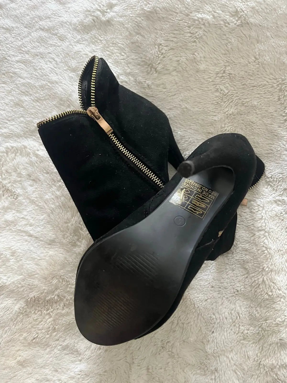 Black Open Toe Heeled Booties