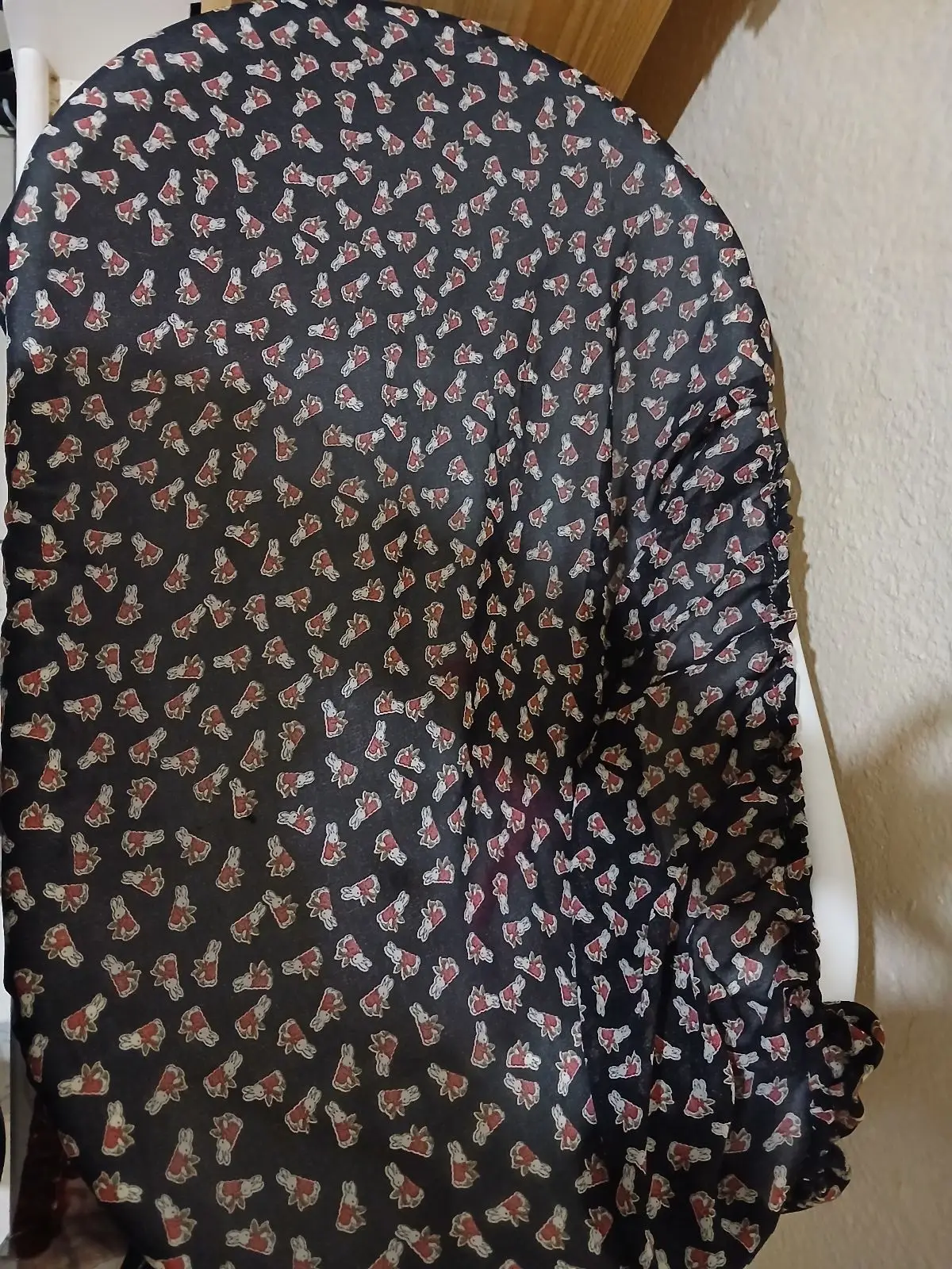 Black Rabbit Print Hair Bonnet