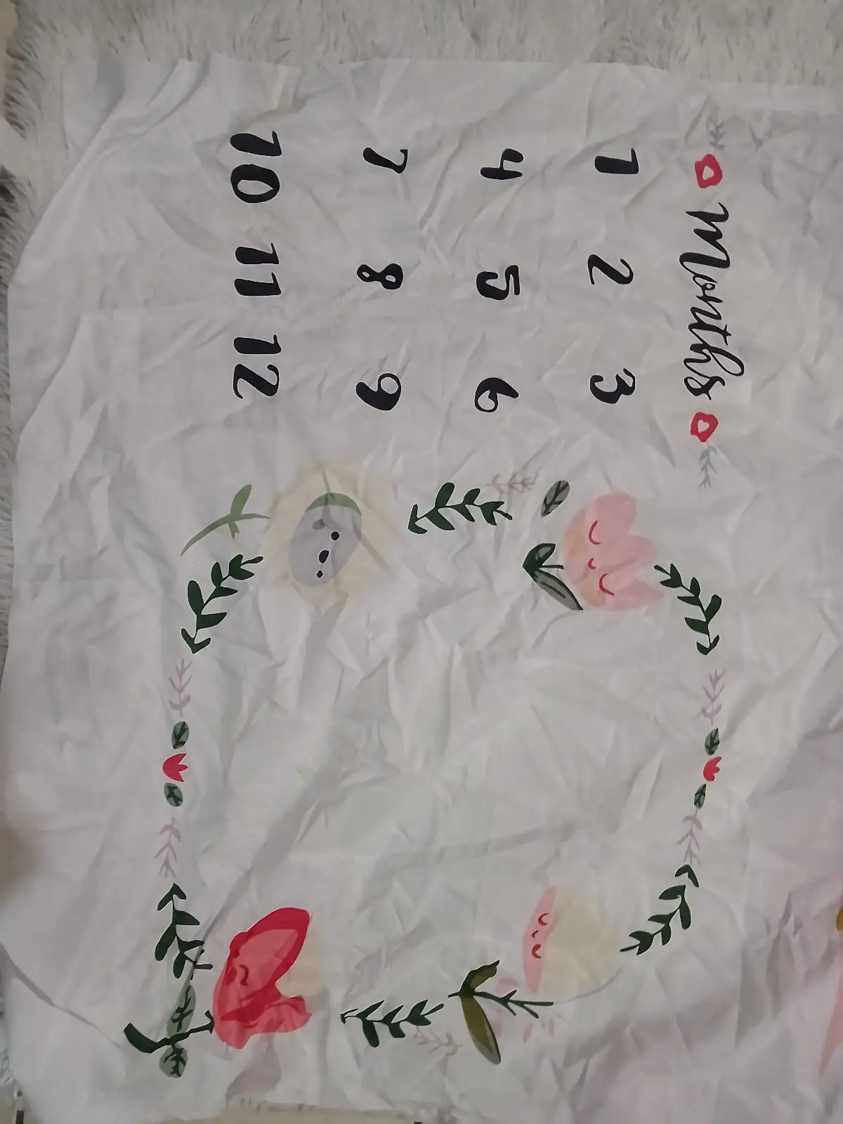 Baby Milestone Blanket Floral Wreath