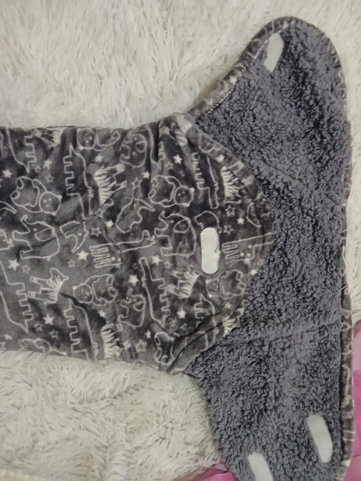 Grey Fleece Baby Swaddle Blanket