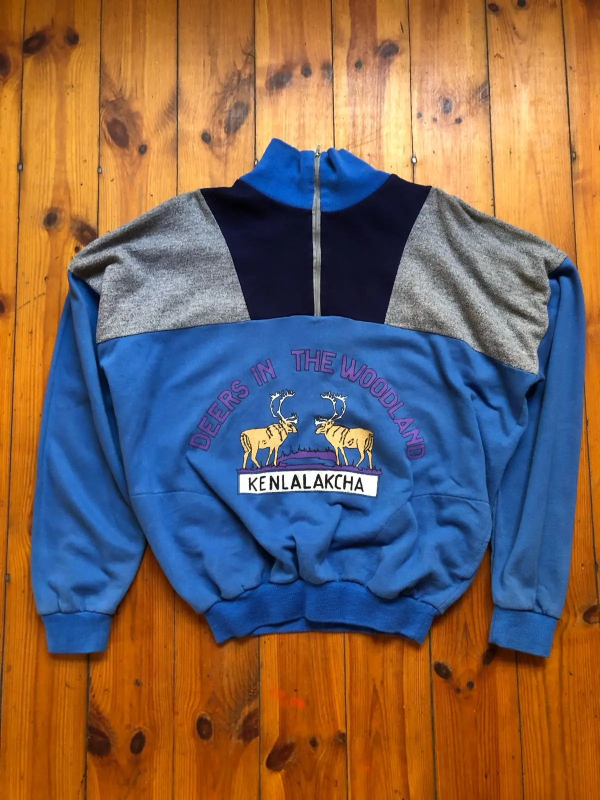 Vintage Colorblock Half-Zip Sweatshirt