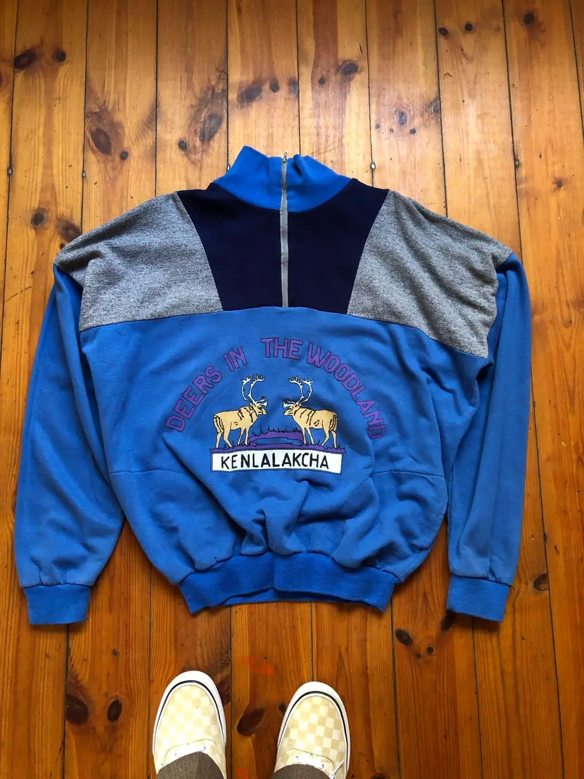 Vintage Colorblock Half-Zip Sweatshirt