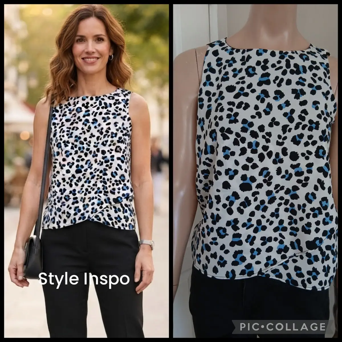 Zara Sleeveless Animal Print Top