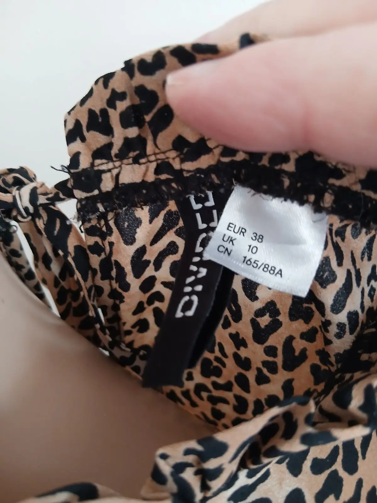 H&M Leopard Print Ruffle Neck Blouse