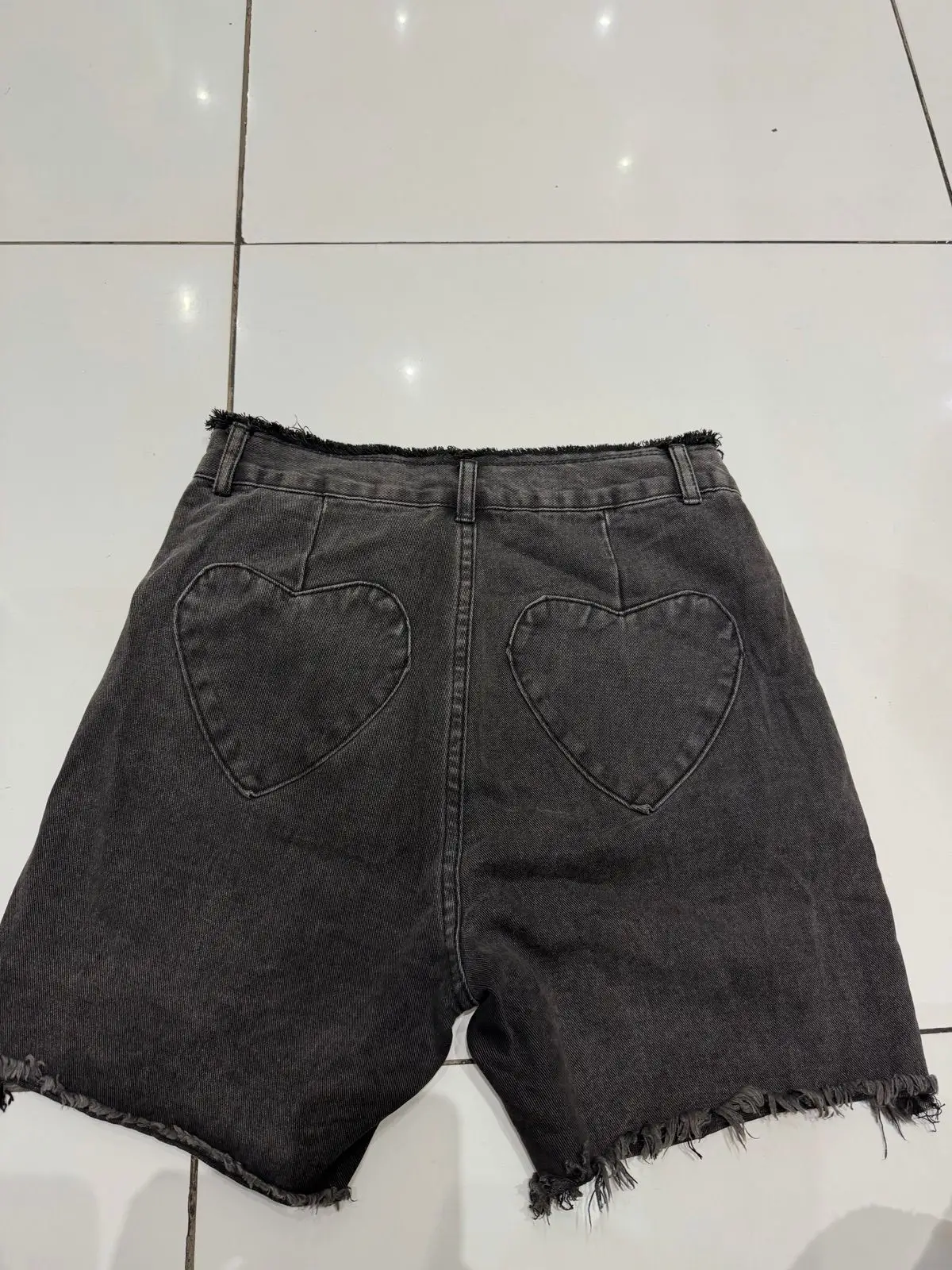Shein Black Distressed Denim Shorts