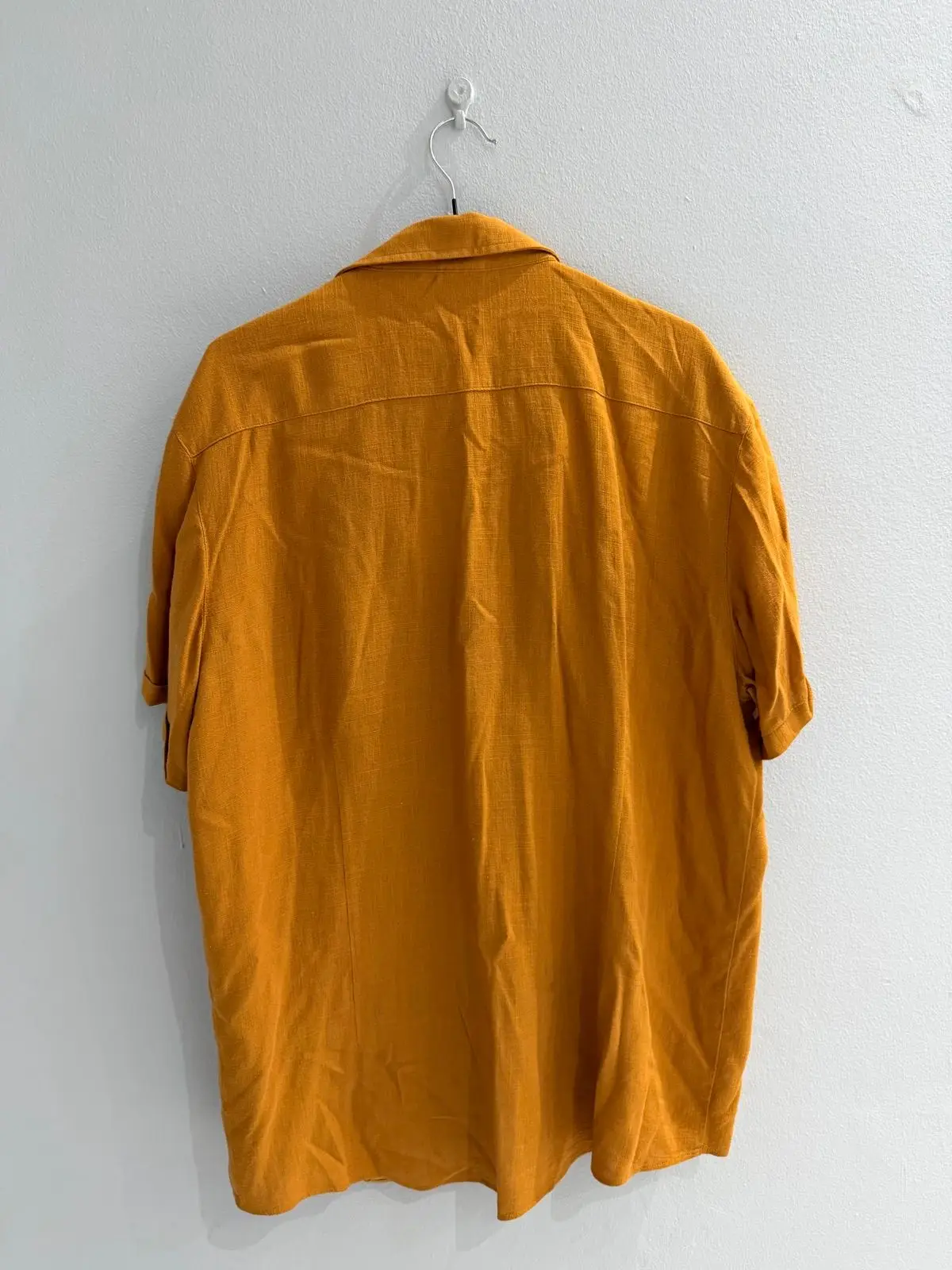 Zara Mustard Yellow Short Sleeve Button-Up Shirt