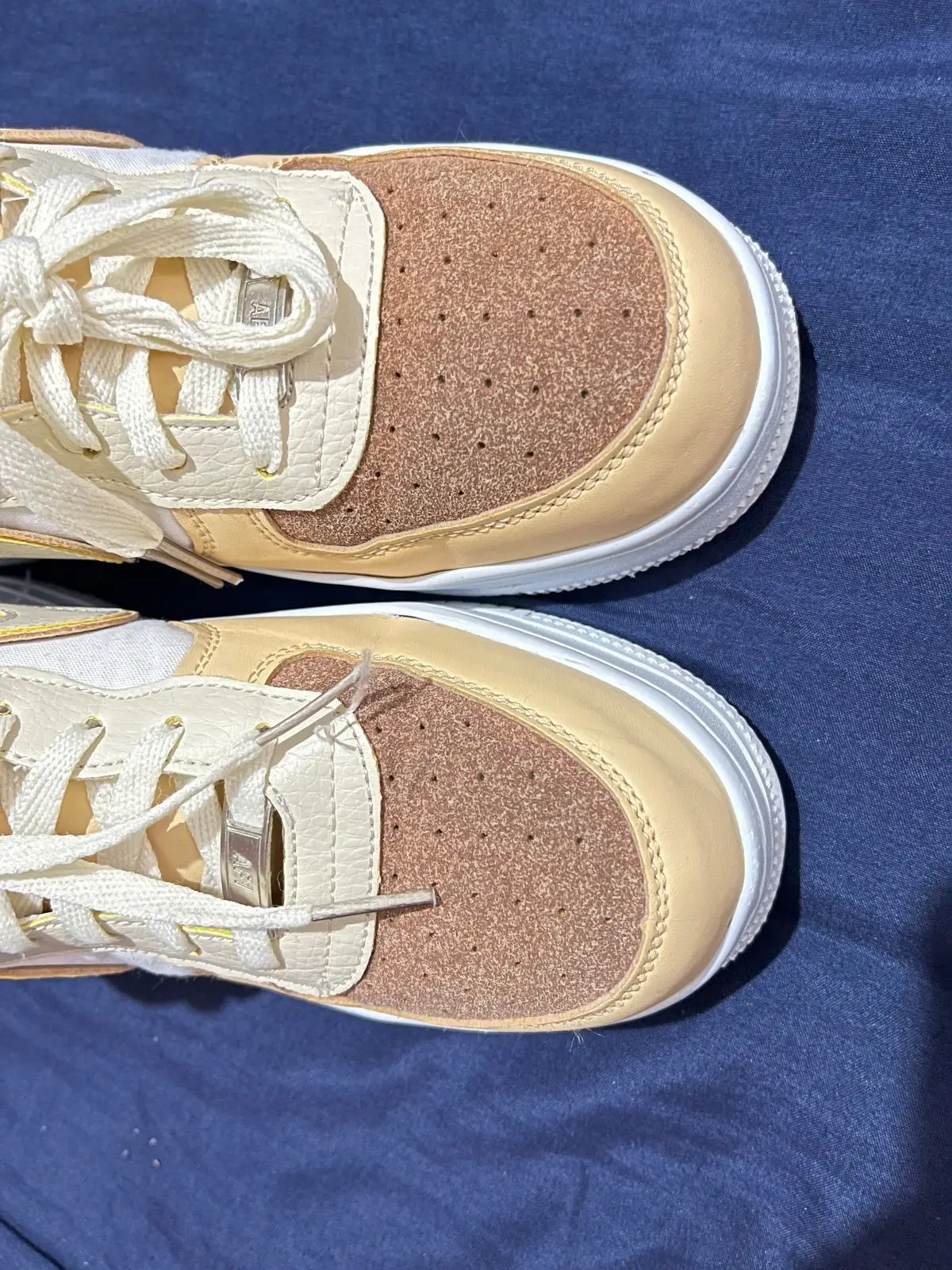 Nike Air Force 1 Yellow Brown Sneakers