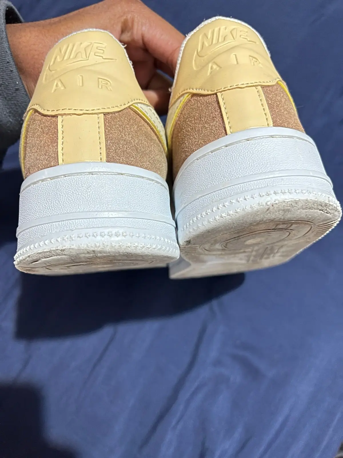 Nike Air Force 1 Yellow Brown Sneakers