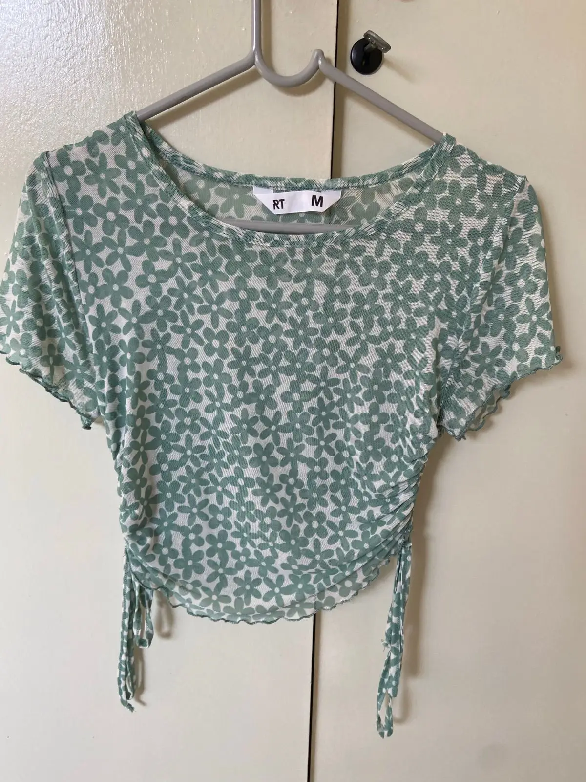 Mr Price Green Daisy Print Mesh Crop Top