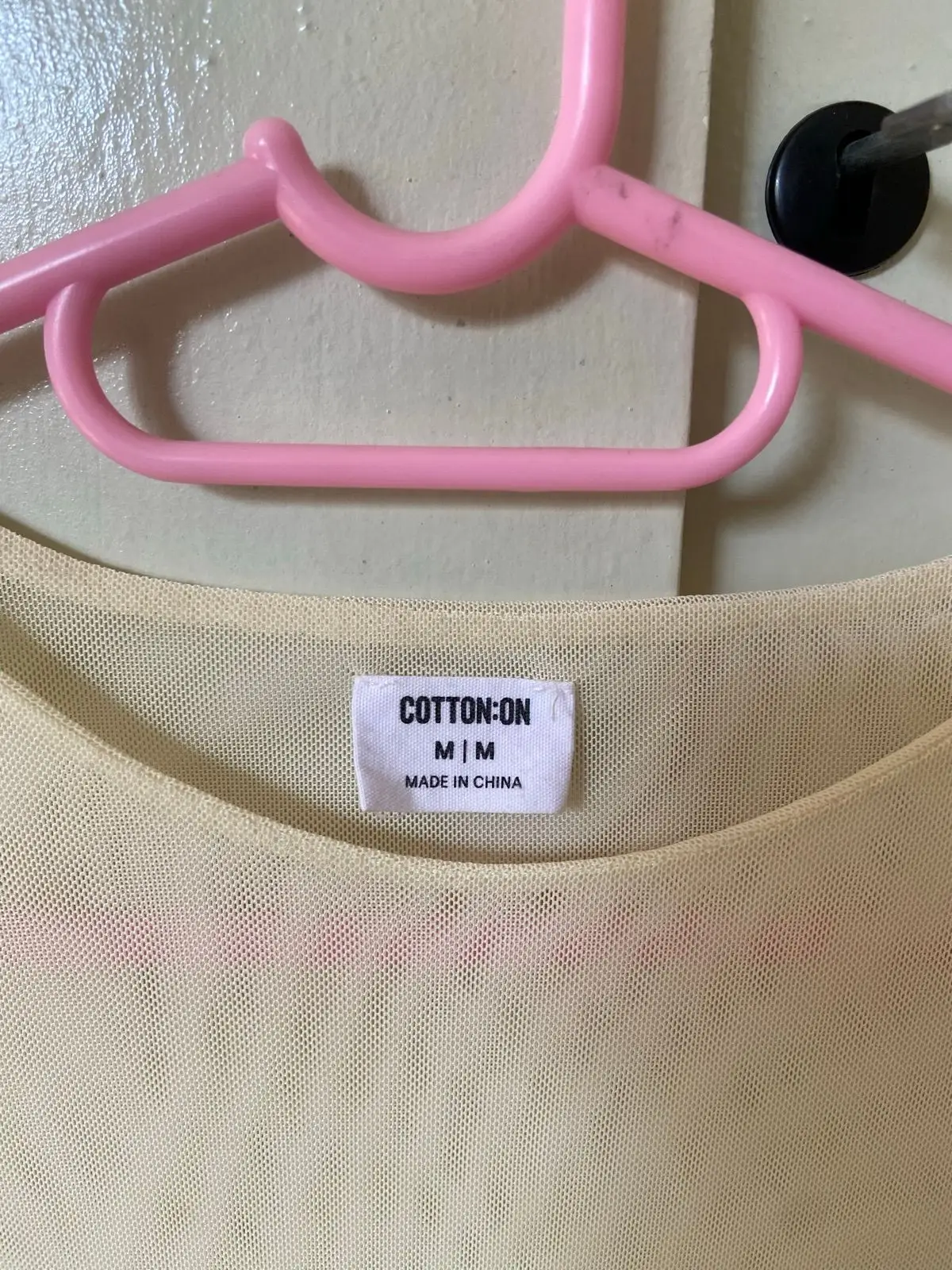 Cotton On Cream Sheer Mesh Top