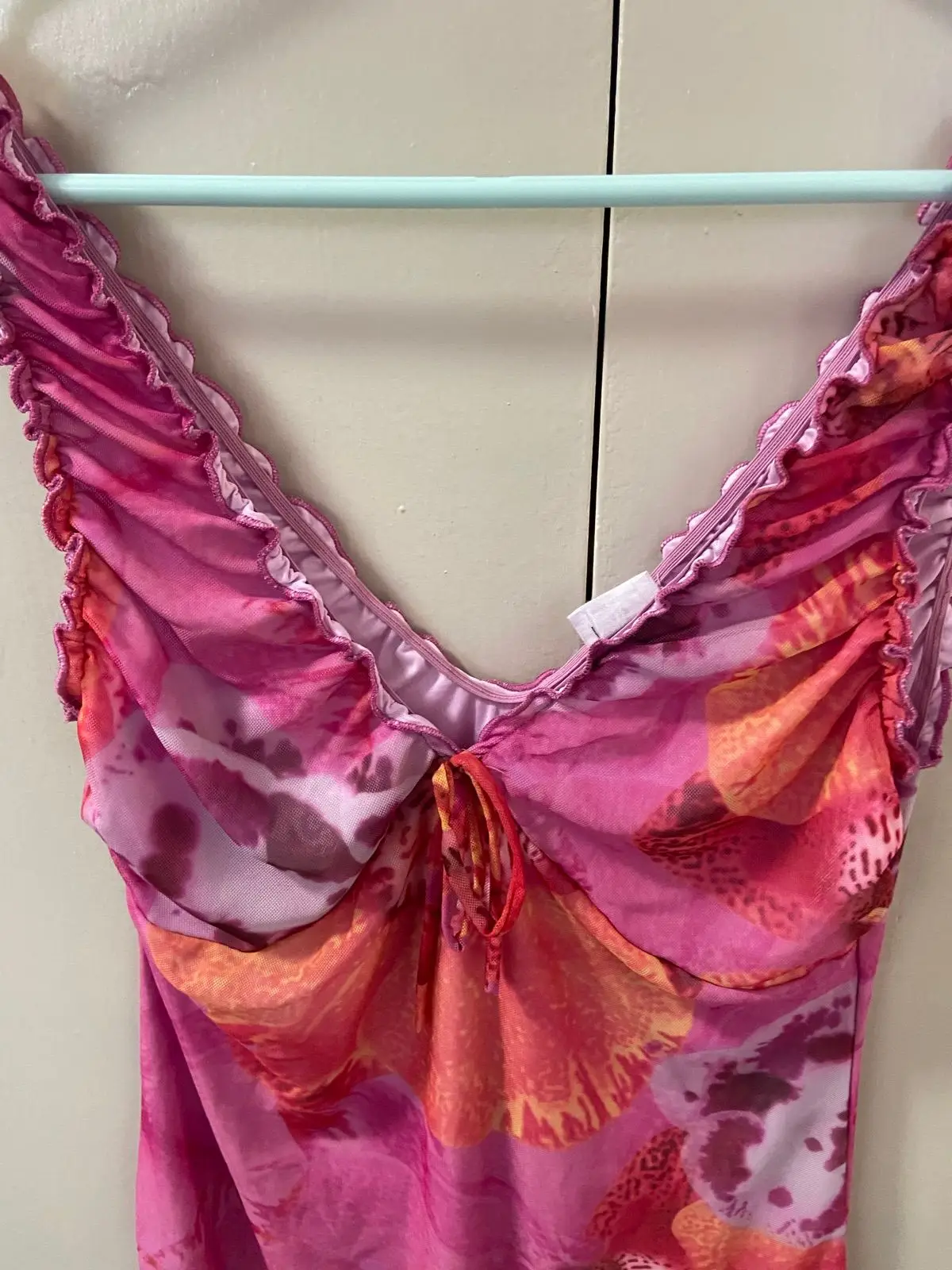 Cotton On Pink Floral Mesh Dress