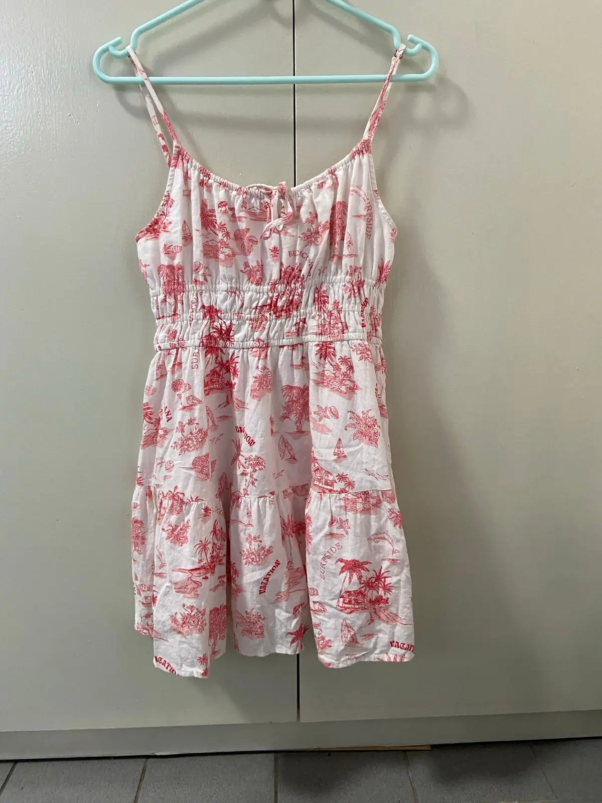 Cotton On Red and White Printed Mini Dress
