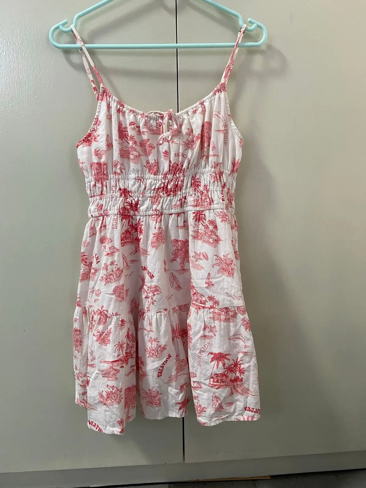Cotton On Red and White Printed Mini Dress