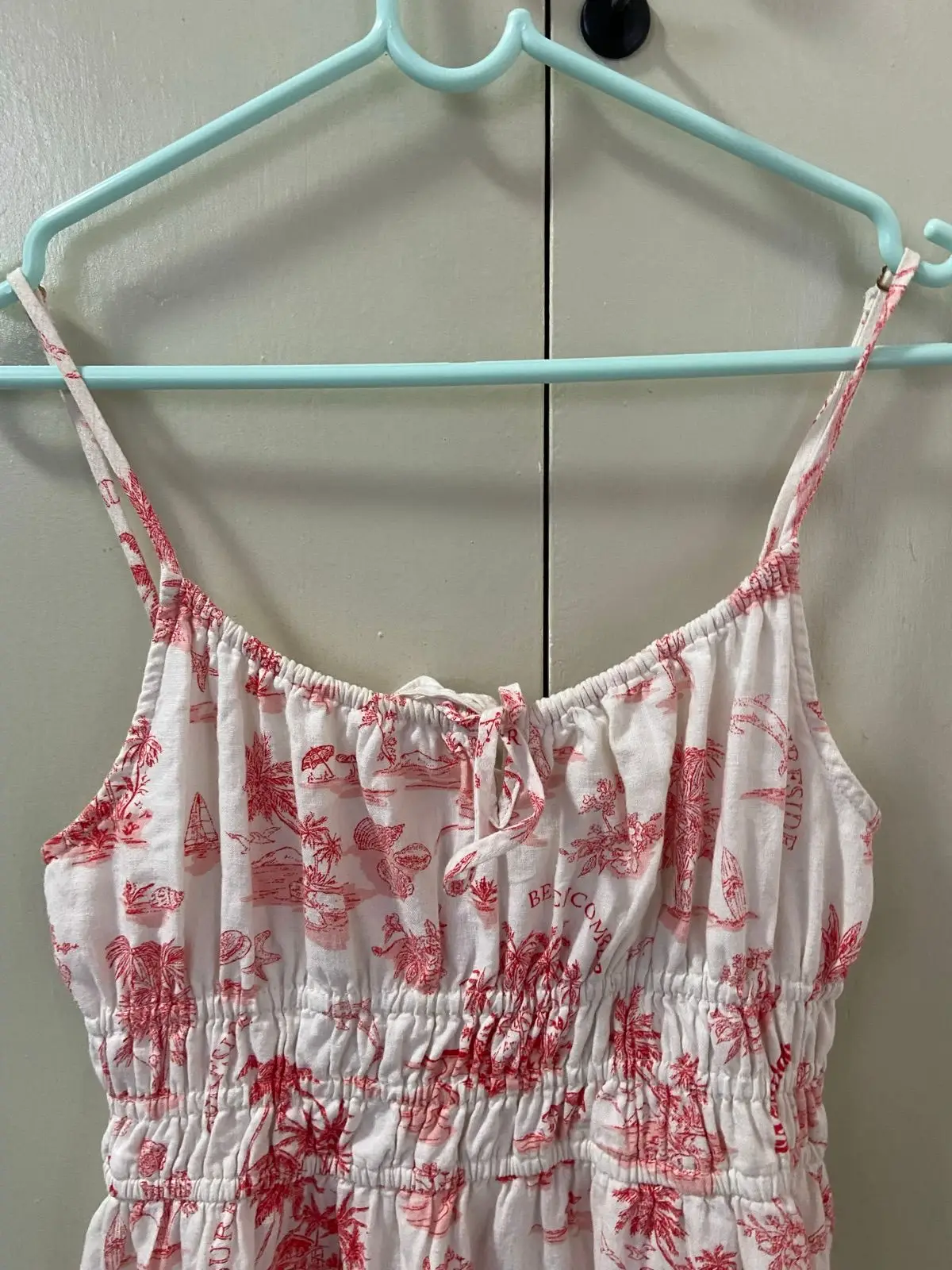 Cotton On Red and White Printed Mini Dress