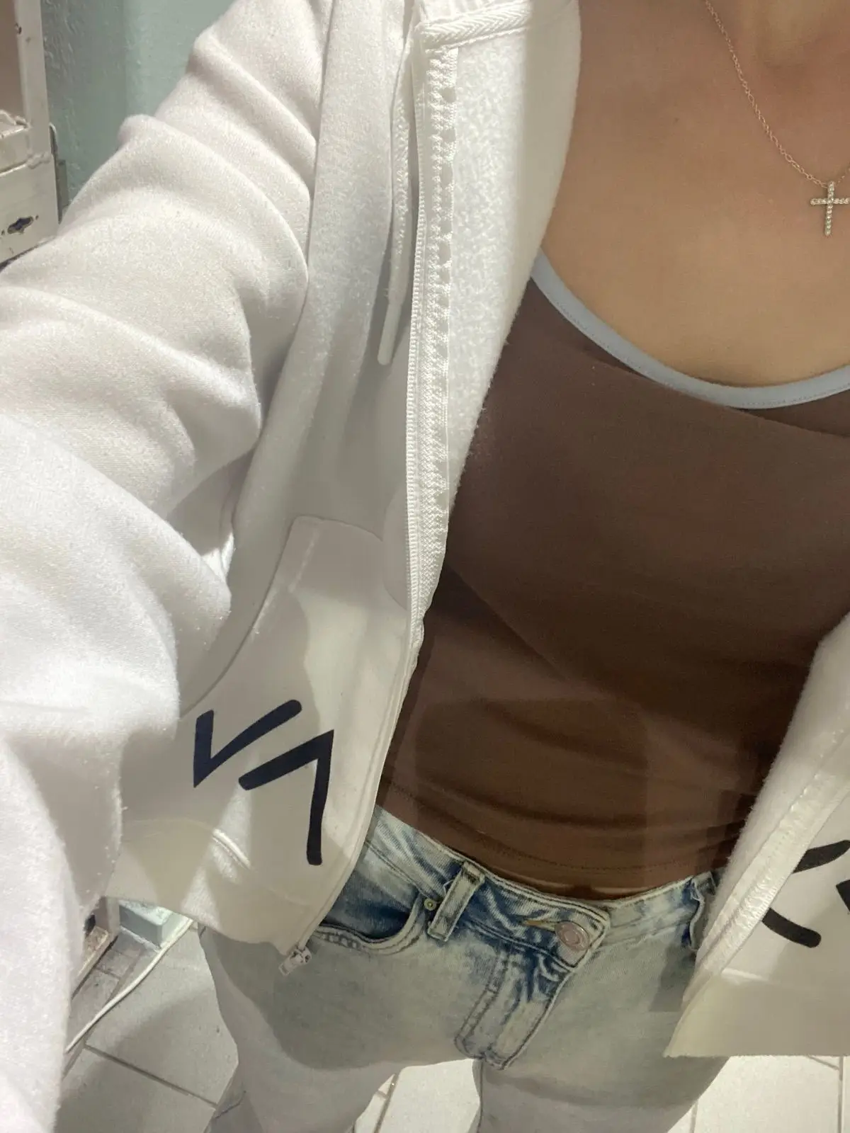 Mr Price White Zip-Up Hoodie