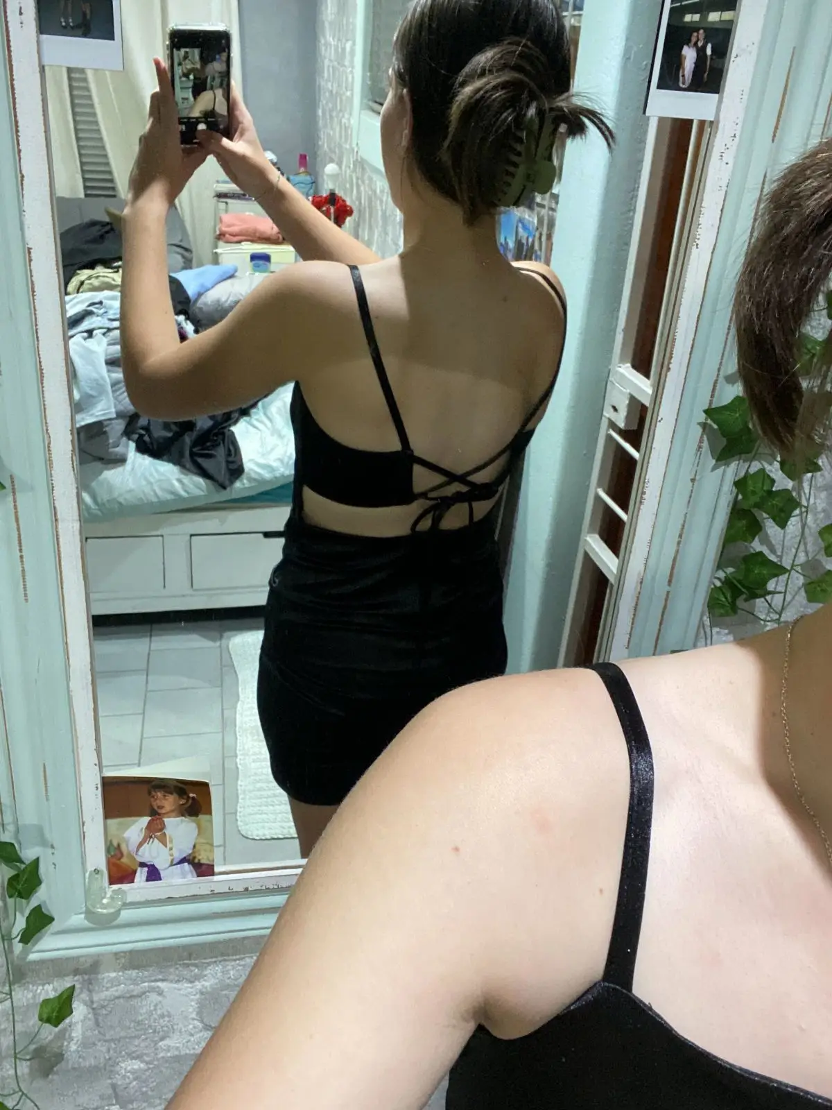 Black Velvet Ruched Slip Dress
