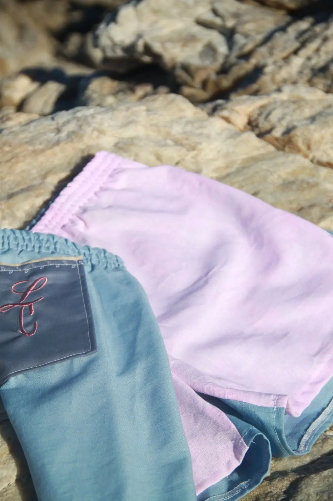 Handmade Blue Casual Shorts with Pocket