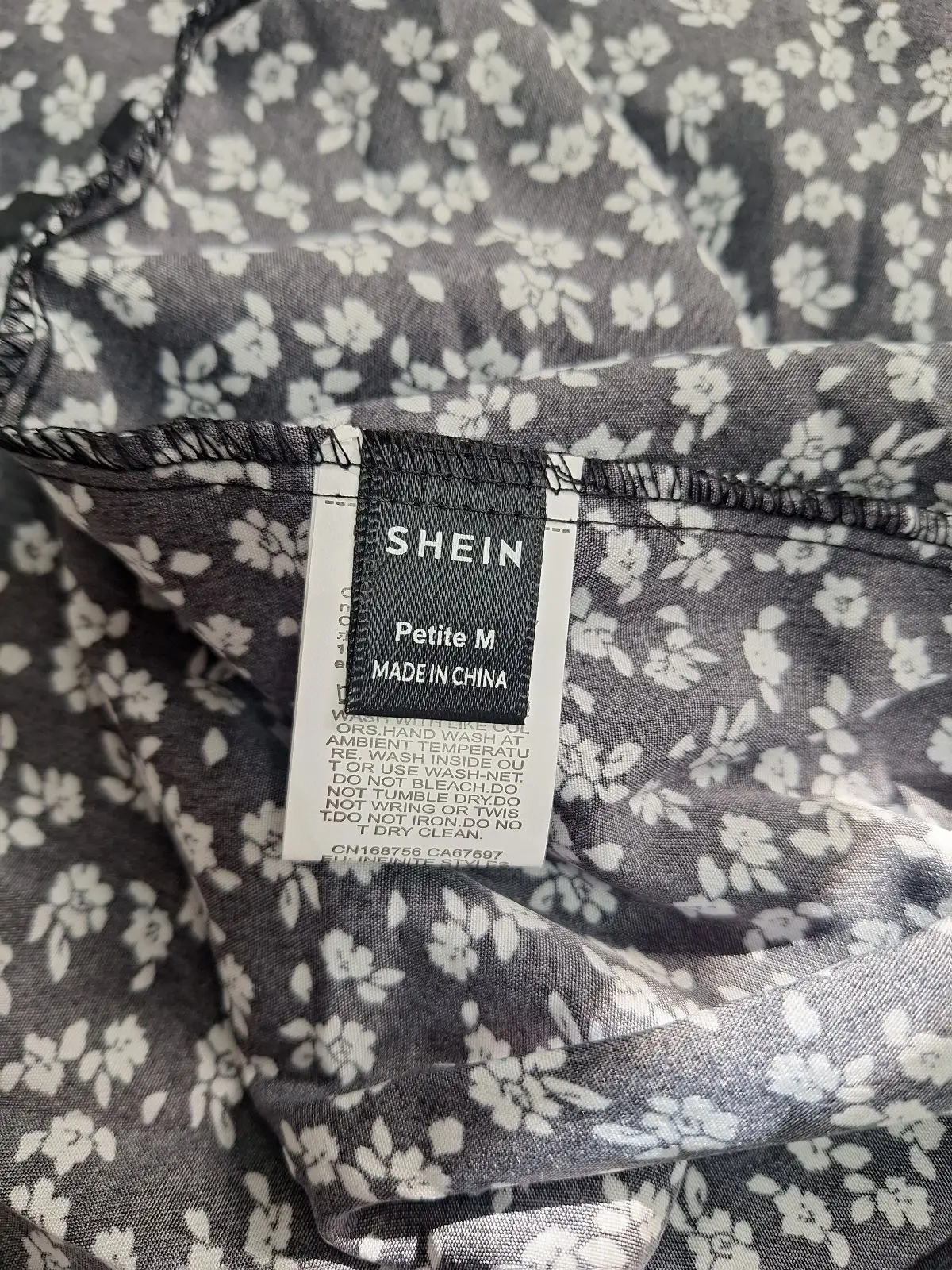 Shein Black and White Floral Print Skirt